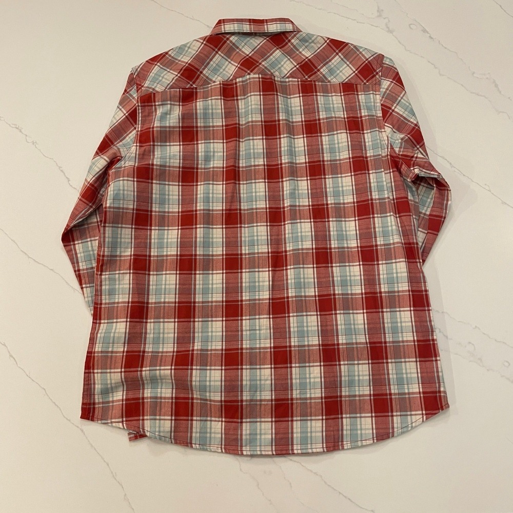 Wrangler Five Star Premium Mens Large Red Plaid Western Button Down Shirt NWT - Picture 3 of 5